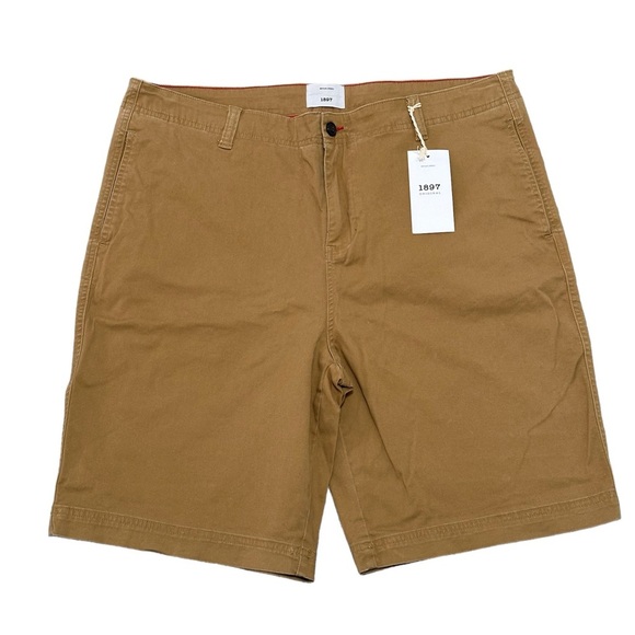 Men's Glinks 1987 Golf 40 XL Chino Khakis Shorts Taupe Stretch Casual NWT - Picture 3 of 8